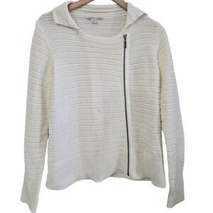 Coldwater Creek‎ Sweater Sz Med Women Asymmetric Zipper Cardigan